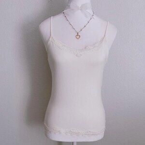 Delicate y2k white cami top